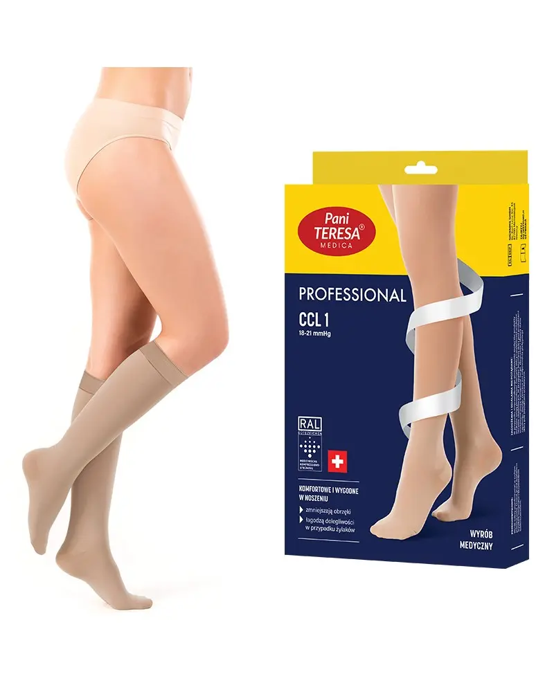 PANI TERESA Professional Podkolanówki medyczne uciskowe CCL 1