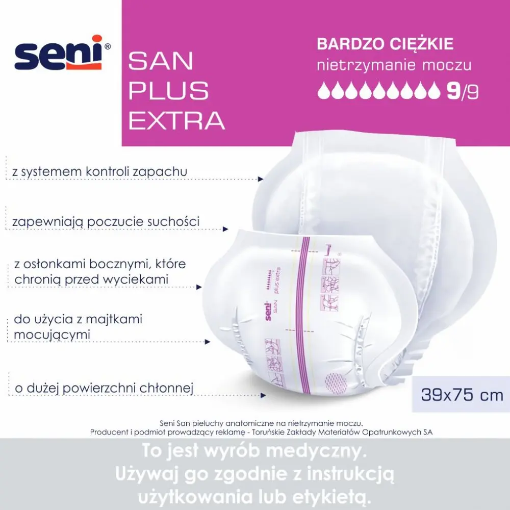 Pieluchy anatomiczne Seni San Plus Extra - obrazek 2