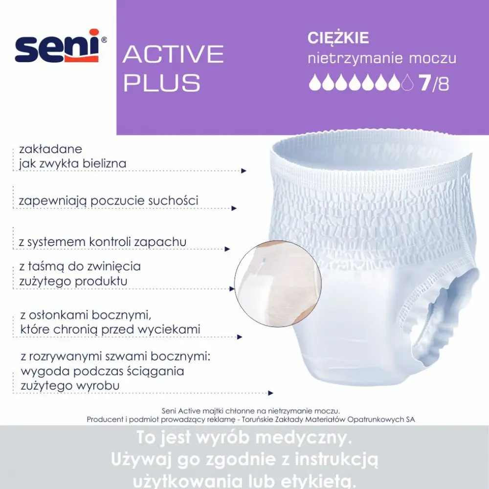Majtki chłonne Seni Active Plus - obrazek 2