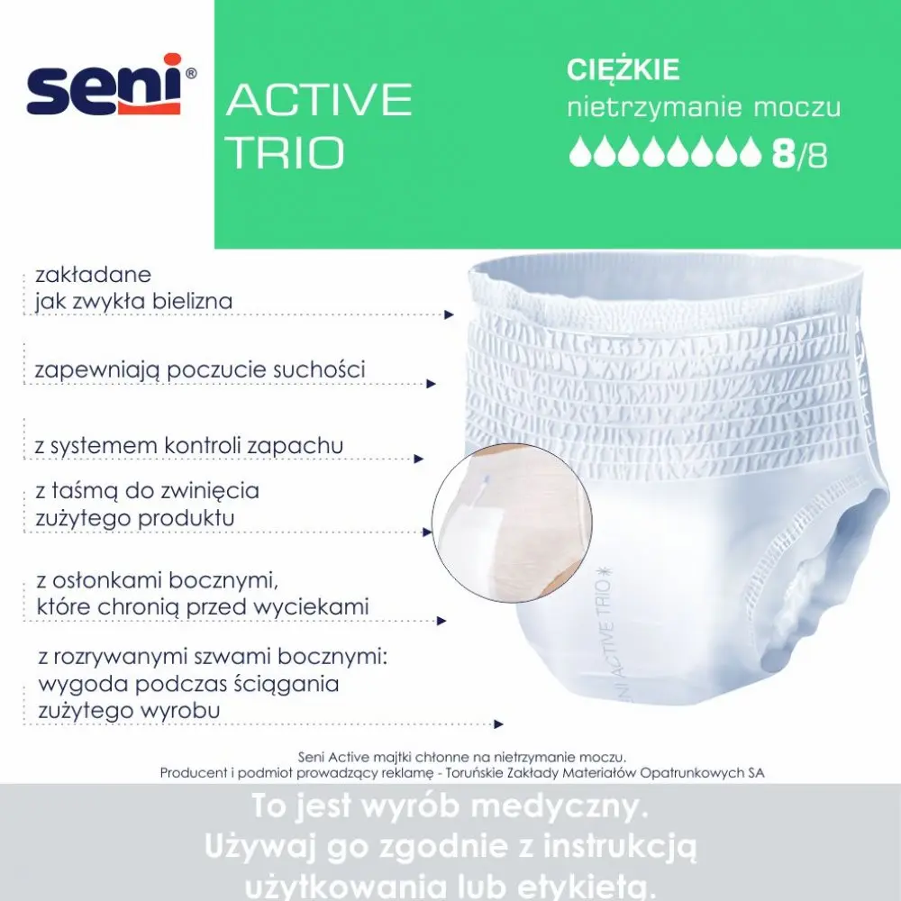 Majtki chłonne Seni Active Trio - obrazek 2